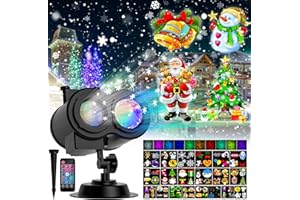 COOLWUFAN Decorative Halloween Projector Lights with 20 Colorful Patterns, 2-in-1 Rotating Landscape Lamp, Decorate Projection Lights for Outdoor Garden Party Christmas