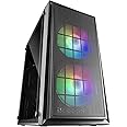 MARSGAMING MCDUO, Boîtier PC MicroATX, Fenêtre Latérale Complète, 2 x Ventilateur FRGB Noir