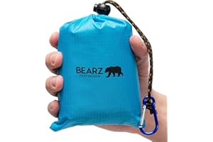 BEARZ Outdoor Coperta da Picnic Impermeabile, Telo Pic Nic da Viaggio - Tappetino Anti-sabbia da Spiaggia, Campeggio Accessori Leggero, Coperta da Spiaggia e Campeggio, Escursionismo e Trekking (Blu)