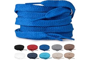 TULMERO 2 pares de cordones 100% algodón – Cordones planos de 8 mm de ancho para zapatillas de deporte