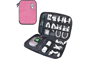 Luxtude Electronics Travel Organiser, Compact Cable Organiser Bag, Portable Cable Tidy Bag, Travel Cable Case Tech Organiser Pouch for Electronic Accessories, USB, SD, Charger, Drive