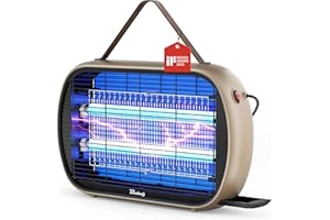 Buzbug Insektenvernichter für 465 m², inkl. 2 Ersatzlampen, 20W Elektrischer Insekten- und Mückenkiller, Fliegenfalle, für Küche, Restaurant, Garage, Patio -MA015 (Khaki)