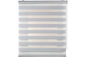 Tende a rullo per interni Giorno e Notte Premium cassonetto e catenella in alluminio, di alta qualità, Tenda a rullo per interni Doppio strato per finestra Storesdeco 140 x 250 cm Grigio