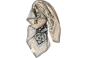Prettystern foulard doubleface en laine & soie 65x65 cm – carré en soie imprimé recto-verso, écharpe unisexe pour femme & homme, idéal pour printemps & automne