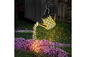 ‎DEEPDREAM DeepDream Solar Gießkanne Lichterkette Aussen, LED Außen Solarlampen Wasserdicht Gartendeko Gießkannenlicht Lichter mit Schäferhaken, Vintage Lichterkette Aussen für Garten Hofweg Balkon Terrasse