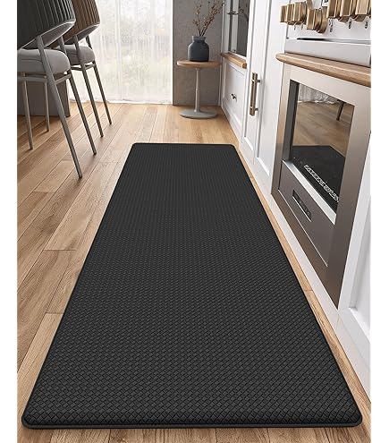 Color G Keukenmat voor gootsteen, waterdichte pvc-loper, lange loper, antislip en oliebestendig (43 x 150 cm, zwart