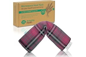 AMAZING HEALTH Unscented Microwave wheat bag-UK Made - NON Scented Pink Tartan Cotton Made in Britain
