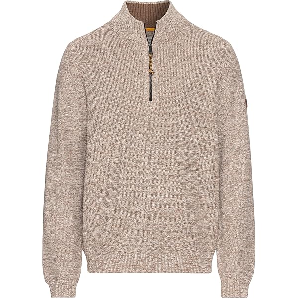 T-shirt Homme Camel Active Manches Longues Col Henley - Gris, Coton, Taille M, Léger Défaut