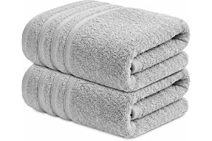 Infinitee Xclusives Premium Cotton Bath Towels Set of 2 (70 cm x 140 cm) Soft, Highly Absorbent, Quick Dry Towels - Perfect Towels for Bathroom, Gym, Spa & Hotel (Grey)