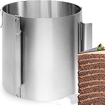 Karkar Verstellbarer Tortenring 16-30cm - Höhenverstellbarer Edelstahl Cake Ring