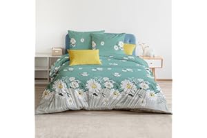 HOMEYA - Juego de Fundas Nórdicas Cama 150 de 4 Piezas - Funda Edredón Poliéster 230x220 con 2 Fundas de Almohada 45x70 y Bajera Ajustable 150x190x20, Patrón Moderna de Poliéster Estampado