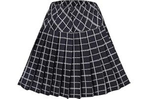 Urban GoCo Mujeres Falda Escocesa Plisada con Cintura Elástica Escuela Uniforme Falda Cuadros