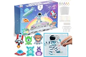 La Manuli Perline da Stirare Space Adventure - Perline Fusibili 6000 Pezzi, 5mm, con Basi e Accessori per Creazione Gioielli, Fai da Te per Bambini