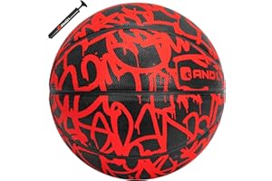 AND1 Fantom Graffiti Basketball: Official Regulation Size 7 (29.5 inches) Rubber Basketball - Deep Channel Construction Streetball, Made for Indoor Outdoor Basketball Games