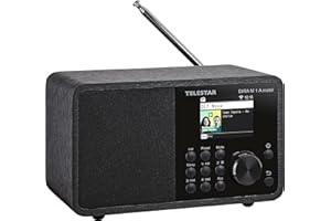 Telestar DIRA M 1 A Batterie Mobile Radio numérique/Radio Internet (Dab+ / Dab/FM/FM/Internet, Batterie Li-ION, WLAN Bluetooth 5.1, Affichage Couleur, Avertissement d'urgence EWF) Noir