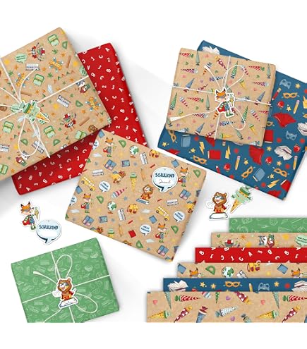 Papierdrachen 6 Biglietti Auguri Inizio Scuola Con Buste - DIN A6 Per Bambini Scolari