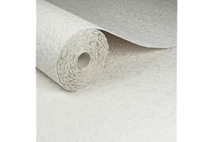 GRAHAM & BROWN Superfresco Paintable Textured Stipple White Durable Heavy Duty - Paste The Paper Application - Paintable Any Colour - Feature or 4 Wall Design
