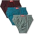 Frenchie Men's Cotton Brief (Pack of 3) (Frenchie Plus PO3_Frost Grey_90_Frost Grey, Maroon and Royal Blue_90 CM)