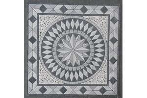 ESTILE MOSAICO Marmor Rosone 67x67 cm Kompass Naturstein Windrose Mosaik Fliesen Einleger 057