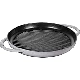 Staub Grill Pans &Ccedil;ift Kulplu D&ouml;k&uuml;m Izgara Tava, Gri