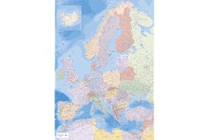 empireposter Landkarten Giant XXL Poster - Europakarte - Bildungsposter 1:34 Mio - Größe 100x140 cm