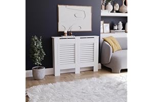 Vida Designs Milton Radiator Cover Modern White Painted MDF Cabinet, Medium (H: 82 / W: 111 / D: 19 cm)