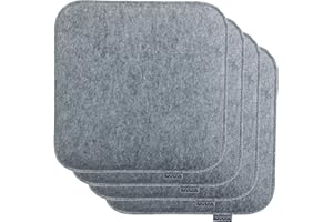 ‎BRANDSSELLER Brandsseller 4er Set Sitzkissen aus Filz 35x35x2 cm – Robuste Stuhlauflagen für innen und außen, eckiges Sitzpolster, strapazierfähiges Kissen für Stühle – Hellgrau