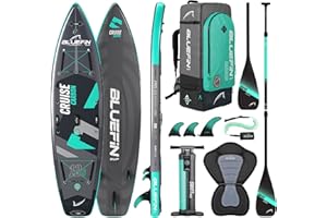 BLUEFIN SUP Bluefin Cruise Carbon 10'8 Inflatable Paddle Board| Adult SUP board with kayak seat | Bluefin Cruise Carbon 10'8 SUP | Paddleboard Package | Portable & Travel safe | Carbon Paddle Board Accessories