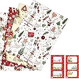 ARKRAFT carta da regalo natale natalizio format XXL 4 fogli + 6 sticker chiudipacco (NAT3+Stickers)