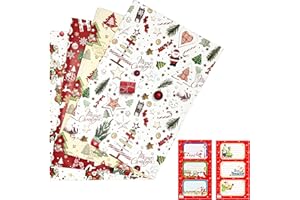 ARKRAFT carta da regalo natale natalizio format XXL 4 fogli + 6 sticker chiudipacco (NAT3+Stickers)