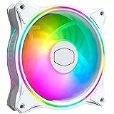 Cooler Master MasterFan MF120 Halo White Edition ARGB – RGB Indirizzabili a Doppio Anello, Protezione Sensore Inceppo e Telai