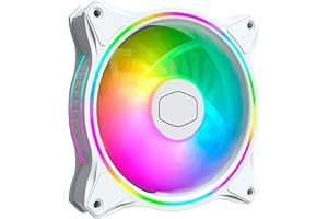 Cooler Master MasterFan MF120 Halo Edición Blanca ARGB: Ventilador de Caja y Refrigerador, Doble Anillo Iluminación ARGB, Diseño Aspa Híbrido, Sensor Protección y Amortiguador Vibración, 120mm Blanco