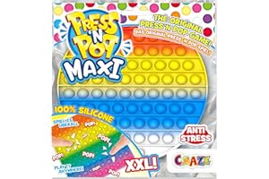 Press N Pop PressNPop koło Craze Maxi XXL Fidget Toy zabawka sensoryczna antystresowa dla dzieci i dorosłych zestaw bąbelków w kształcie koła, kolorowe motywy 37430, piękne kombinacje kolorów