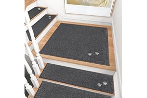 BEQHAUSE Stair-Landing-Rug-Non-Slip StairTreads Matching Mat for Wooden Steps Machine Washable Soft Polyester Landing Mat for Stairs 30”x30”,Dark Grey
