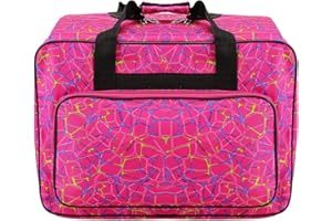 KKPW Sac fourre-tout en toile imperméable pour machine à coudre Grande capacité Sac de rangement pour machine à coudre Sac de voyage Portable Sac à main Sac de transport rembourré avec poches et poignée