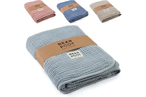 BEARFOOT Kocyk dziecięcy – muślinowy koc polarowy (bawełna, polar), puszysty, miękki koc, dla niemowląt/noworodka/dzieci, prezent dla chłopców i dziewczynek z okazji narodzin (Cloud Grey)