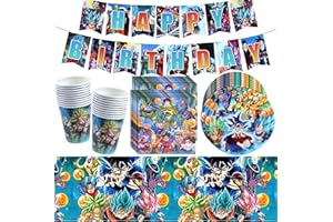 RUENIE 62 Pcs Decorazioni Compleanno Dragon, Stoviglie Compleanno Dragon, Tovaglioli Dragon, Piatti e Bicchieri Per Feste Di Compleanno, Striscione Decorazioni, Allestimento Festa Compleanno Dragon