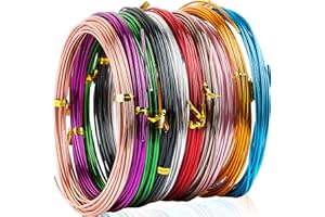 BHGT (5m/Rotolo) 10 Rotoli 1.5mm Filo di Alluminio Filo Metallico Multicolore Modellabile Artigianale per Design Gioiello Braccialetti Collane Orecchini Bigiotteria Mestiere Fai da Te