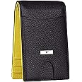 URBAN FOREST Eddy Black/Yellow Money Clip Leather Wallet for Men, Black/Yellow, Minimalist