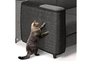 Navaris Tappeto Tiragraffi Gatti Divano - Tappetino Tiragraffi Poltrona Lato Destro - Tappeto Tira Graffi Protezione Bracciolo - 70 x 50 cm - Nero