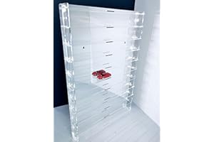 Técnicas Láser 1:43.4.2L10B/40.E Vitrina De Metacrilato, Transparente/Fondo Espejo, Montada mide 75x50x5 cm (altoxanchoxfondo), Set de 15 Piezas