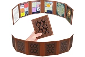 CASEMATIX Miniature DM Screen - 6-Panel Faux Leather Mini Dungeon Master Screen for TTRPGs, Compact DND DM Screen for Better Player Connection Tabletop RPG Sessions with Low-Profile Design, Brown