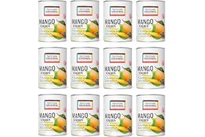 ‎FAIRTRADE ORIGINAL Mango in Dosen von Fairtrade Original | 425 g je Dose | Mangoscheiben leicht gezuckert | Mango Scheiben mit Sirup | Sweet Mango | Dosen Mango Fair Trade und natürlich (12 Dosen (je 425g))