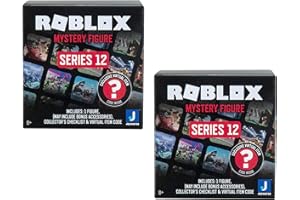 JAZWARES Roblox Action Figure Lot de figurines mystères en boîte aveugle, pack de 2 - Série 12 - Minifigures et accessoires à collectionner à mélanger et assortir avec code article virtuel exclusif - Cadeau