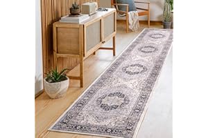Carvapet Lavable Alfombras de Pasillo 60x300cm Alfombra Corredor Antideslizante Largo Fina Alfombras de área Gris Alfombra para el Salón Dormitorio