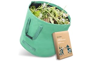 GARDWELL Gartenabfallsack – extrem reißfester Gartensack aus beschichtetem Segeltuch - 125 Liter, Laubsack selbststehend - Grünschnittsack - äußerst robust, stabil, faltbar