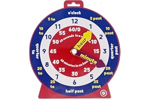 Temple Lodge Early Learning Educational Teaching Clock with Moveable Hands and Magnetic Back. Helps Children Learn to tell the Time, for Classrooms and Home Learning
