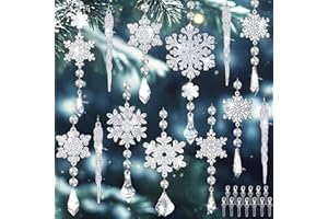 ‎YMIFEEY 13 Stück Diamond Painting Weihnachten Anhänger Schneeflocken Eiszapfen, Diamond Painting Schlüsselanhänger Beidseitig, DIY 5D Diamant Malerei Geschenk- und Baumanhänger für Erwachsene Unisex (13)