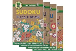 WF Graham Eco-Friendly Sudoku Puzzle Books for Adults | Plastic-Free Sudoku, Brain Teasers, Maths Activity Book | Over 130 Puzzles in Each | SET OF 4