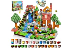Goody King Magnetyczny blok konstrukcyjny 200 szt., motyw łąki, zwierzęta i rzeki, zabawka konstrukcyjna Montessori dla chłopców i dziewcząt, prezenty STEM dla dzieci w wieku 3-9 lat, magnetyczne